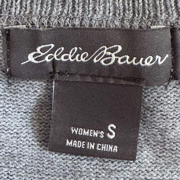 Eddie Bauer Striped Cardigan Sweater - Black Gray White. Button Closure. Size S - Picture 3 of 6
